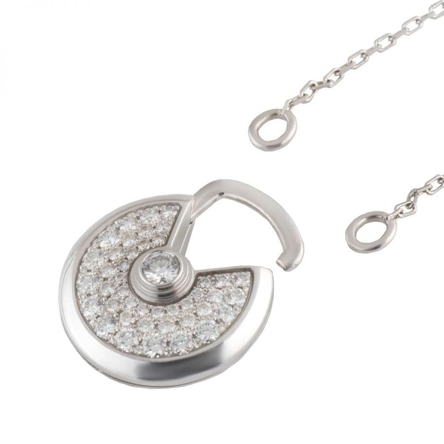 [Vintora]AMULETTE SILVER FULL DIAMOND NECKLACE