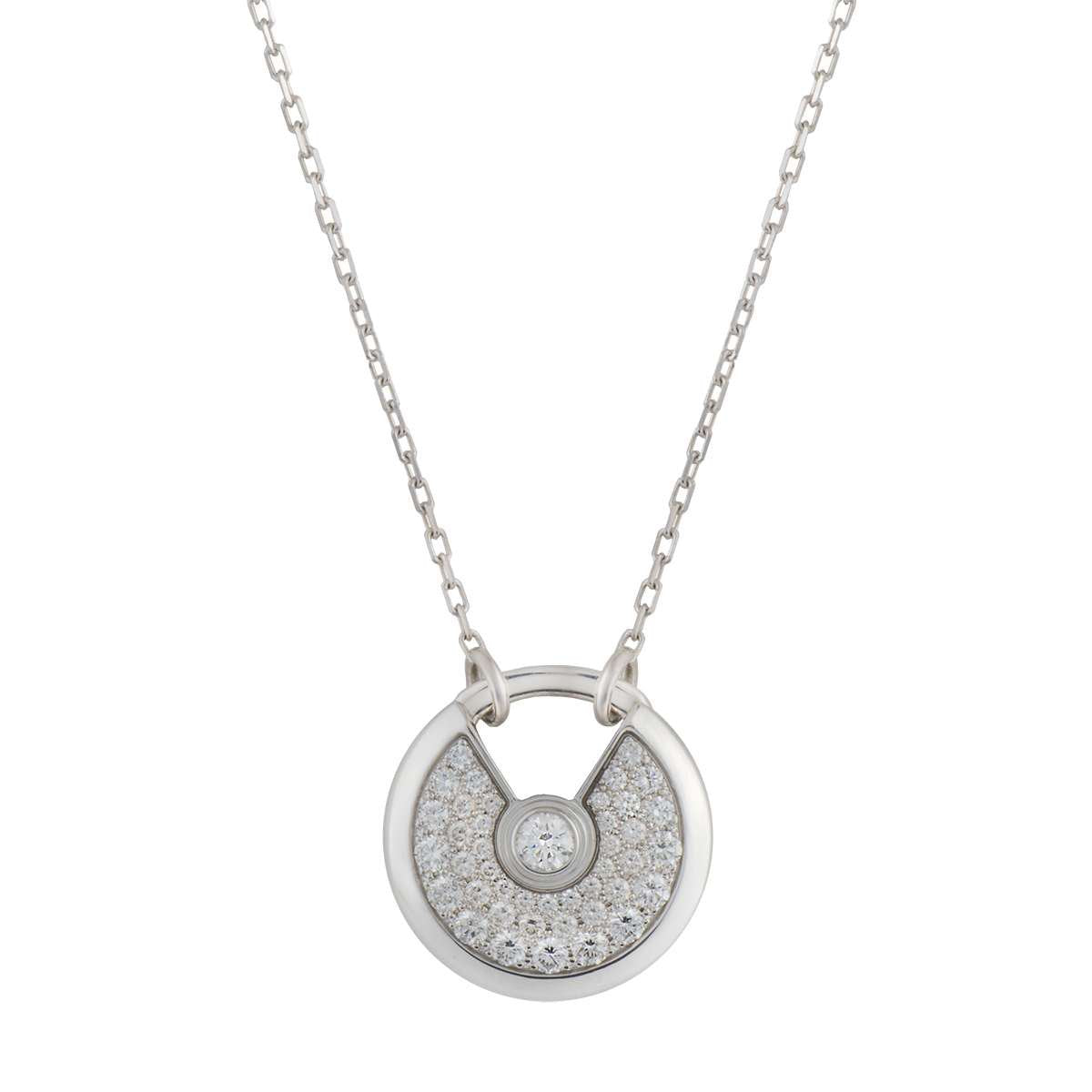 [Vintora]AMULETTE SILVER FULL DIAMOND NECKLACE
