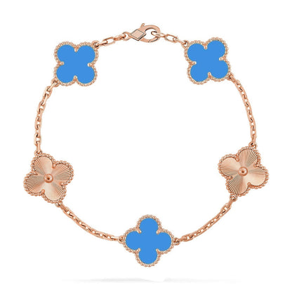[Vintora] CLOVER 5 MOTIF BLUE AGATE BRACELET COLLECTION