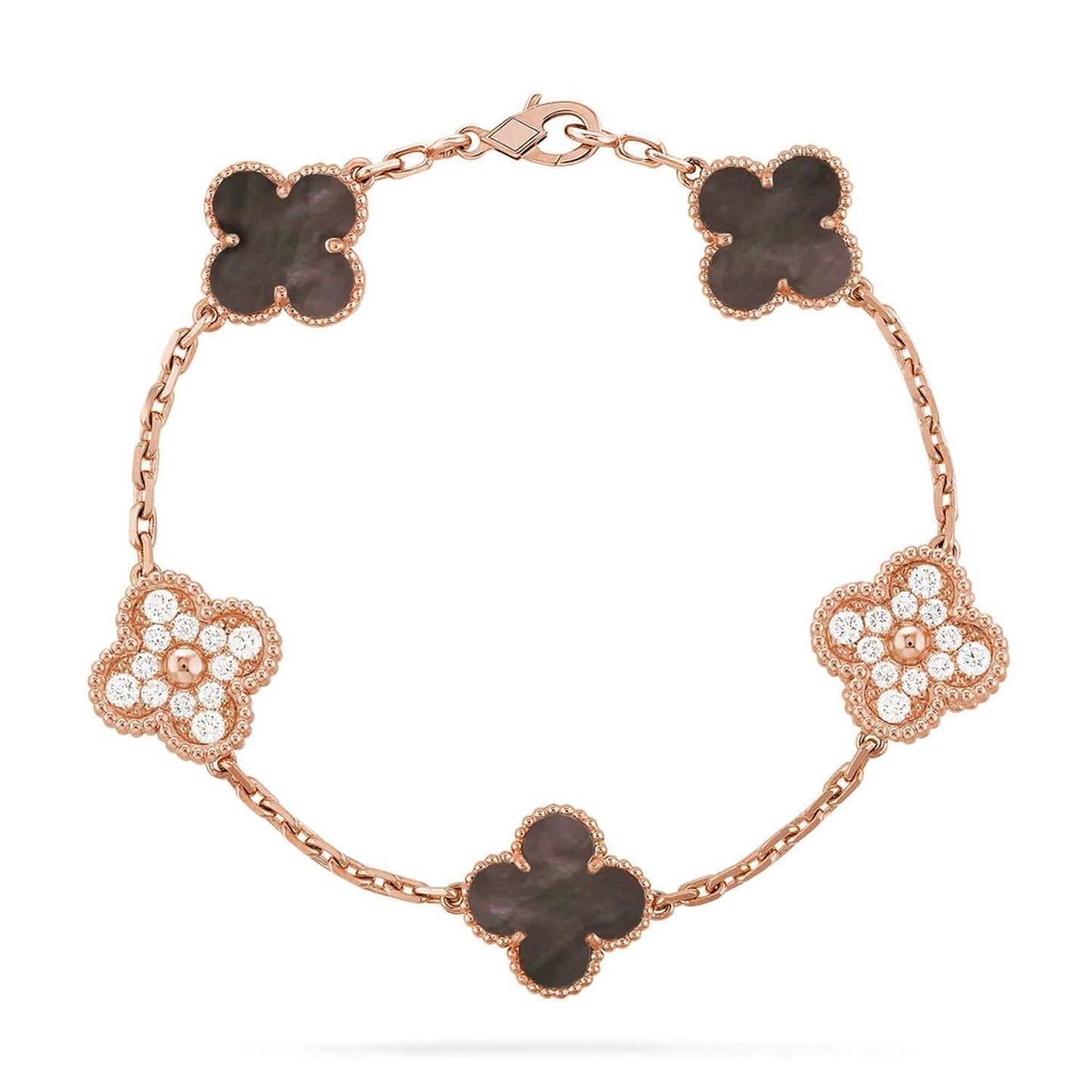 [Vintora] CLOVER 5 MOTIF GRAY MOP BRACELET COLLECTION