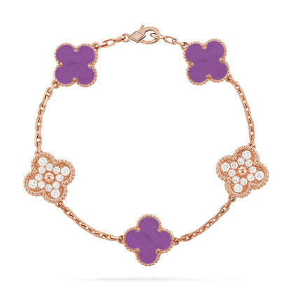 [Vintora] CLOVER 5 MOTIF VIOLET BRACELET COLLECTION