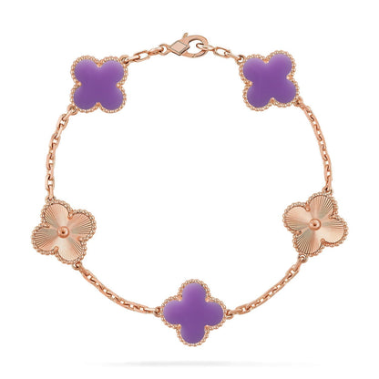 [Vintora]CLOVER 5 MOTIF LIGHT PURPLE BRACELET COLLECTION
