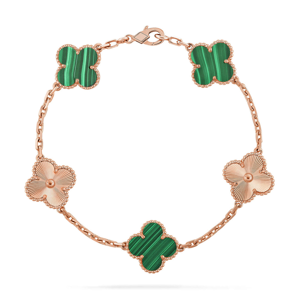 [Vintora] CLOVER 5 MOTIF MALACHITE BRACELET COLLECTION