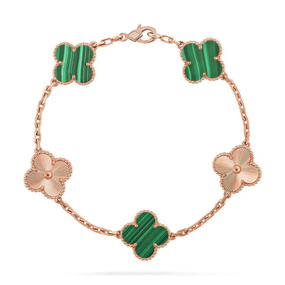 [Vintora] CLOVER 5 MOTIF MALACHITE BRACELET COLLECTION