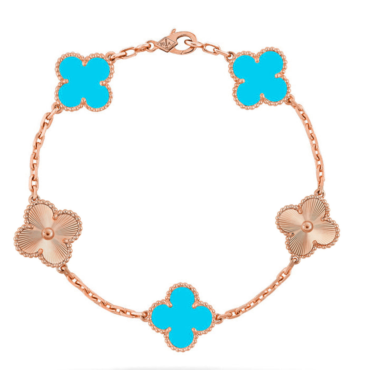[Vintora] CLOVER 5 MOTIF TURQUOISE BRACELET COLLECTION