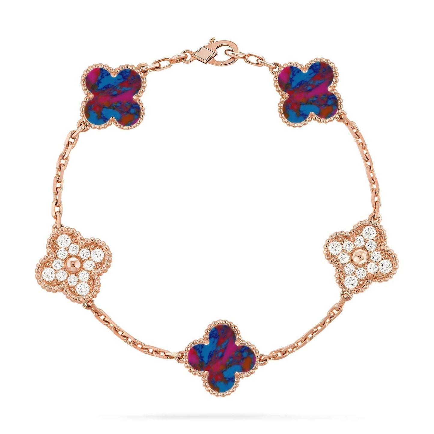 [Vintora]CLOVER 5 MOTIF COLOR GEMSTONES BRACELET COLLECTION