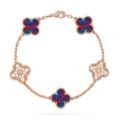 [Vintora]CLOVER 5 MOTIF COLOR GEMSTONES BRACELET COLLECTION