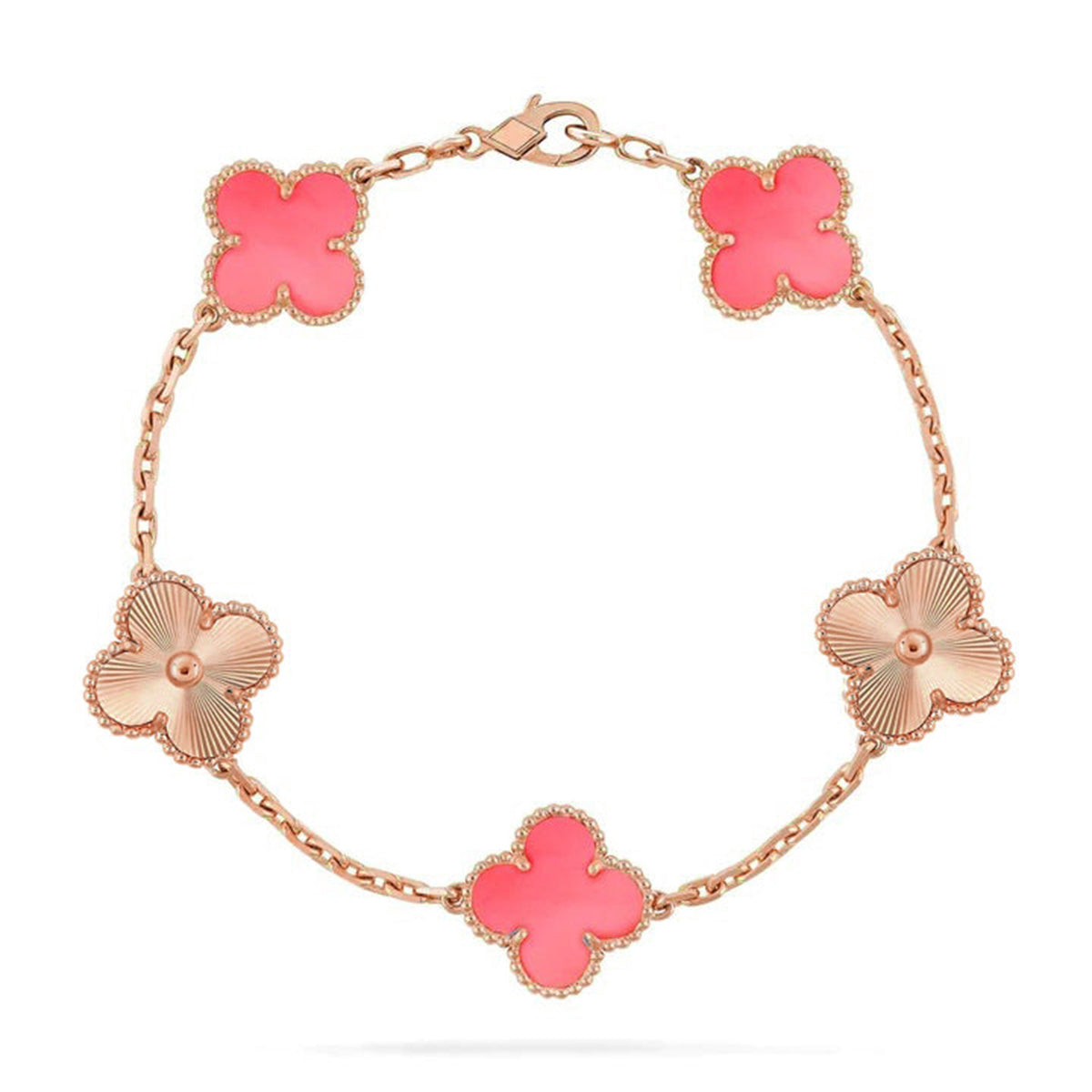 [Vintora] CLOVER 5 MOTIFS  PINK MOP BRACELET COLLECTION