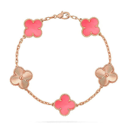 [Vintora] CLOVER 5 MOTIFS  PINK MOP BRACELET COLLECTION