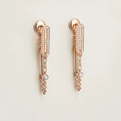 [Vintora]CHAINE CHAOS DIAMOND DROP EARRINGS