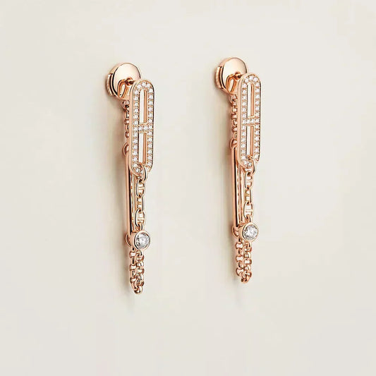 [Vintora]CHAINE CHAOS DIAMOND DROP EARRINGS