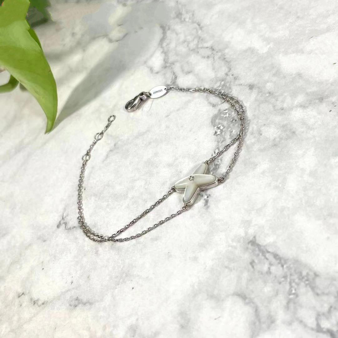 [Vintora]JEUX BRACELET WHITE MOP SILVER 1 DIAMOND