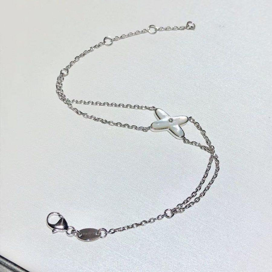 [Vintora]JEUX BRACELET WHITE MOP SILVER 1 DIAMOND