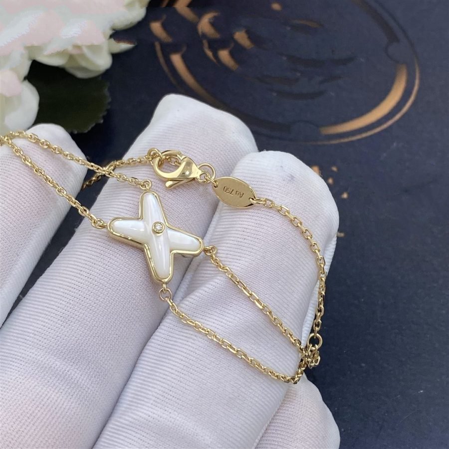 [Vintora]JEUX BRACELET WHITE MOP GOLD 1 DIAMOND