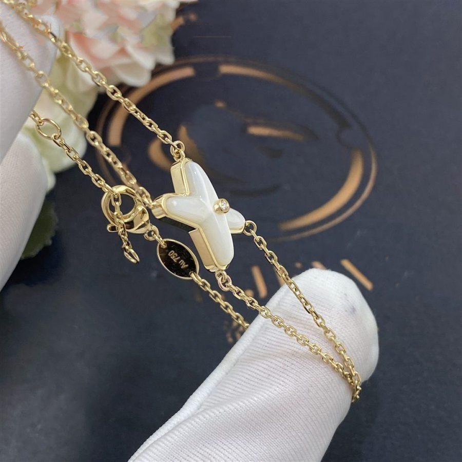 [Vintora]JEUX BRACELET WHITE MOP GOLD 1 DIAMOND
