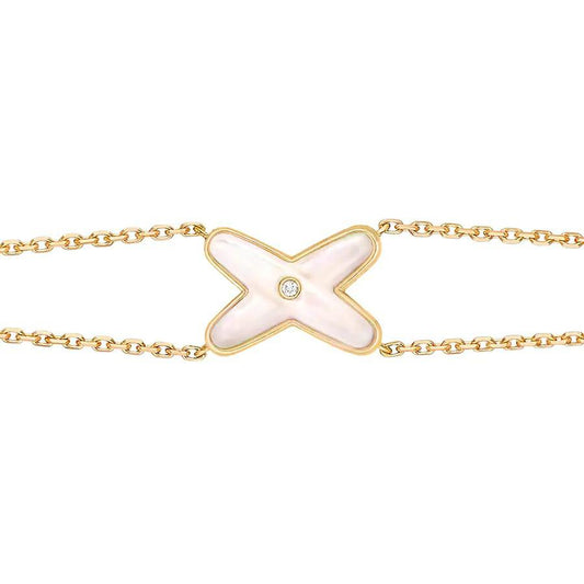 [Vintora]JEUX BRACELET WHITE MOP GOLD 1 DIAMOND