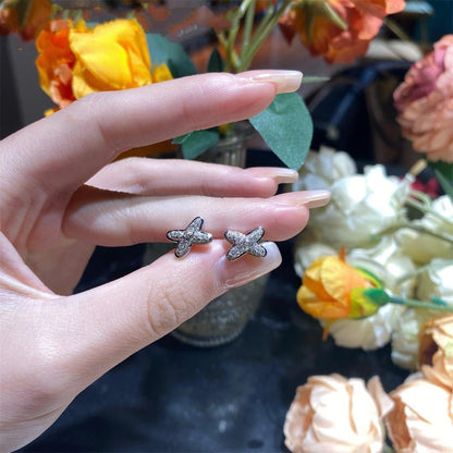 [Vintora]JEUX DE SILVER DIAMOND EARRINGS