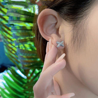 [Vintora]JEUX DE SILVER DIAMOND EARRINGS