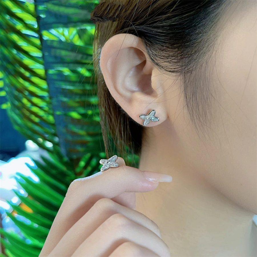 [Vintora]JEUX DE SILVER DIAMOND EARRINGS