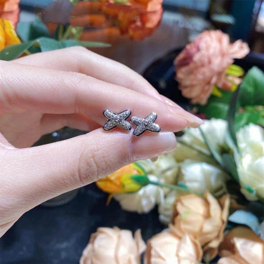 [Vintora]JEUX DE SILVER DIAMOND EARRINGS