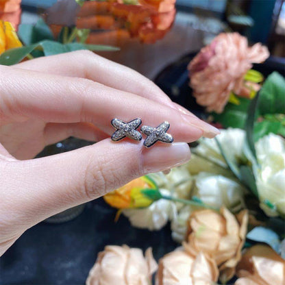 [Vintora]JEUX DE SILVER DIAMOND EARRINGS