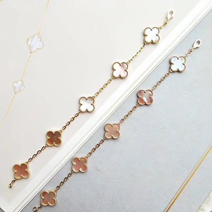 [Vintora] CLOVER 5 MOTIFS  PINK MOP BRACELET COLLECTION