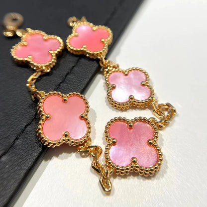 [Vintora] CLOVER 5 MOTIFS  PINK MOP BRACELET COLLECTION