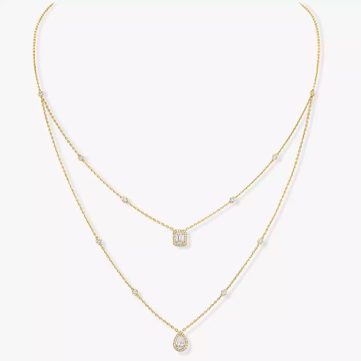 [Vintora]Diamond Necklace My Twin 2 Rows