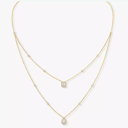 [Vintora]Diamond Necklace My Twin 2 Rows