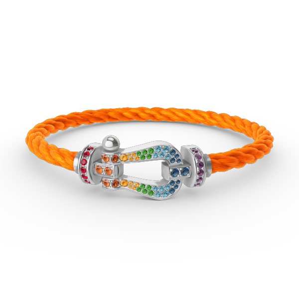 [Vintora]FORC LARGE HORSESHOE  COLORED DIAMOND BRACELET SILVER