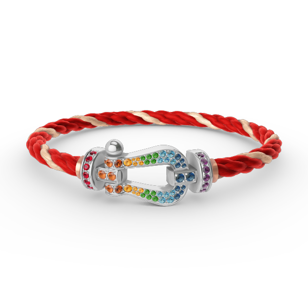 [Vintora]FORC LARGE HORSESHOE  COLORED DIAMOND BRACELET SILVER