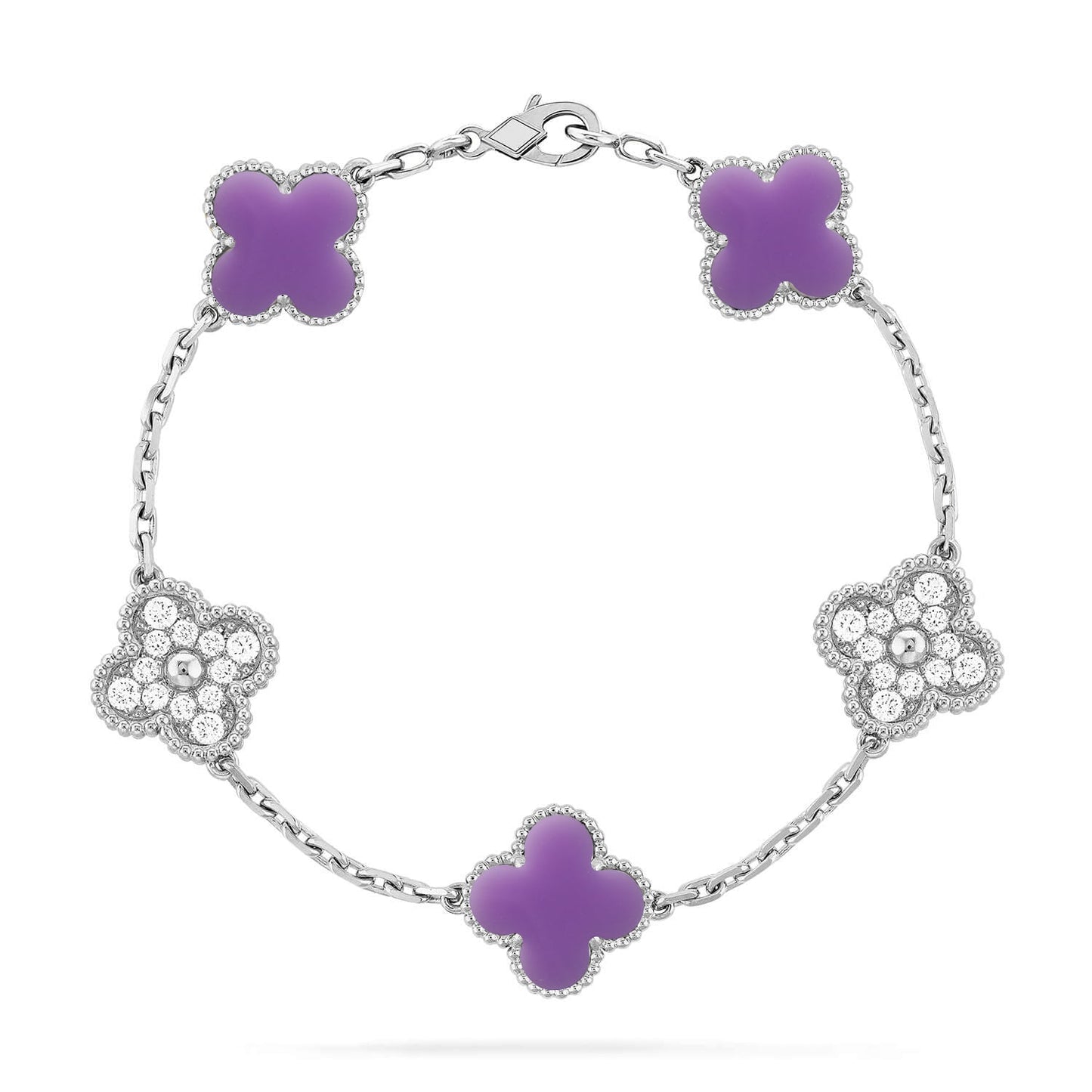 [Vintora]CLOVER 5 MOTIF LIGHT PURPLE BRACELET COLLECTION