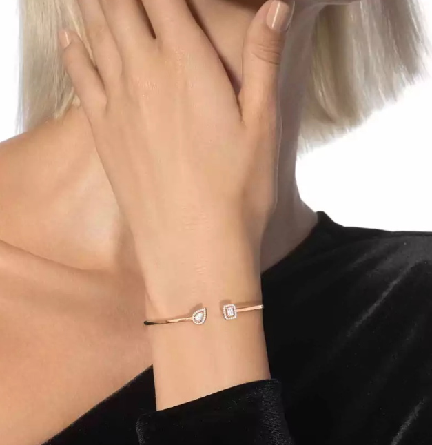 [Vintora]M Delicate Double-Diamond Bracelet