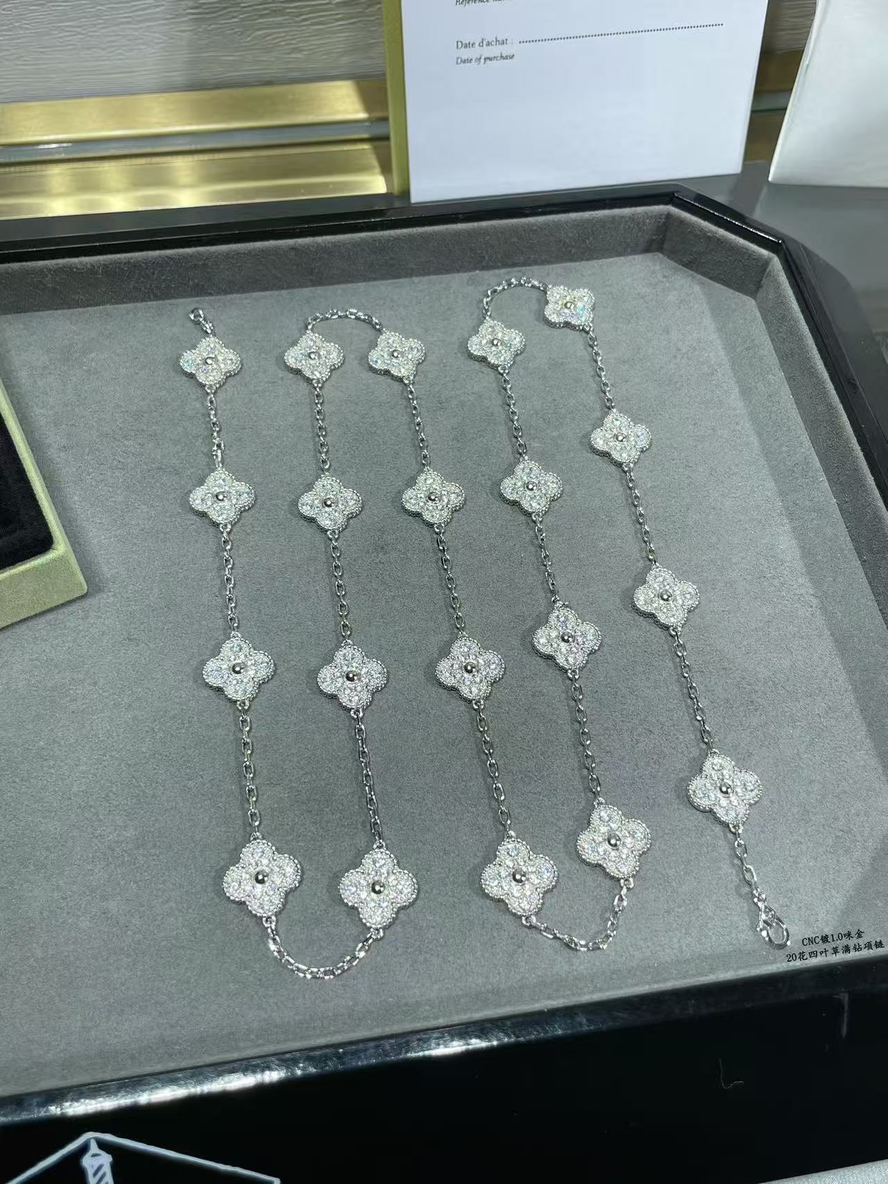 [Vintora]CLOVER 20 MOTIFS FULL-DIAMOND NECKLACE