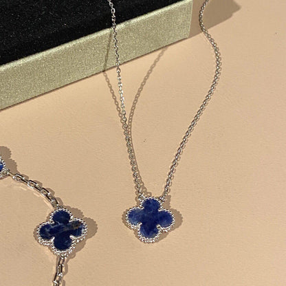 [Vintora]CLOVER 15MM PIETERSITE NECKLACE SILVER