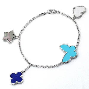 [Vintora]LUCKY SPRING SILVER BRACELET 4 MOTIF