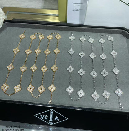 [Vintora]CLOVER 20 MOTIFS FULL-DIAMOND NECKLACE
