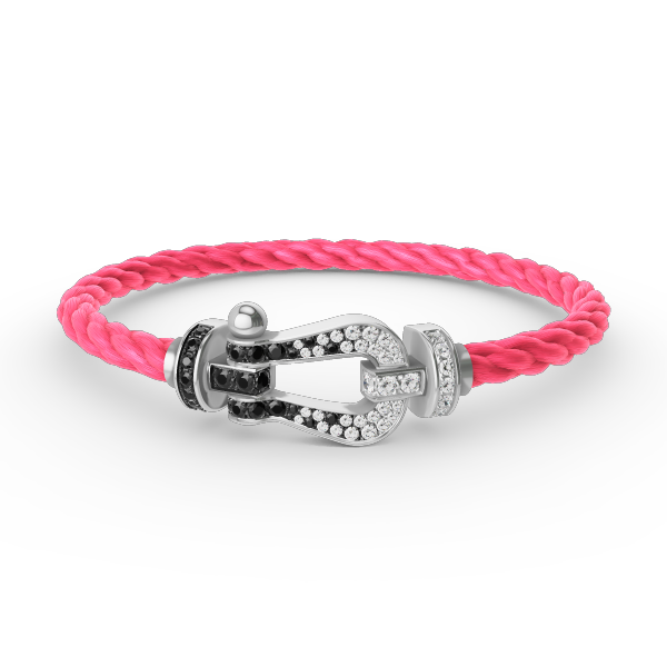 [Vintora]FORCE LARGE HORSESHOE BLACK WHITE DIAMOND BRACELET SILVER