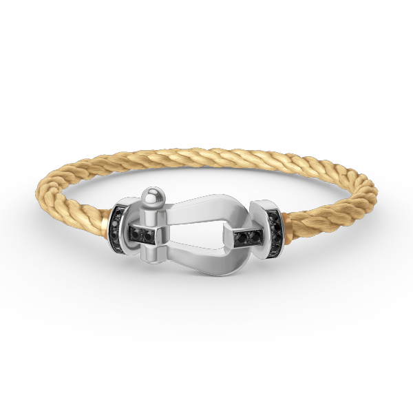 [Vintora]FORCE LARGE HORSESHOE BLACK DIAMOND BRACELET SILVER