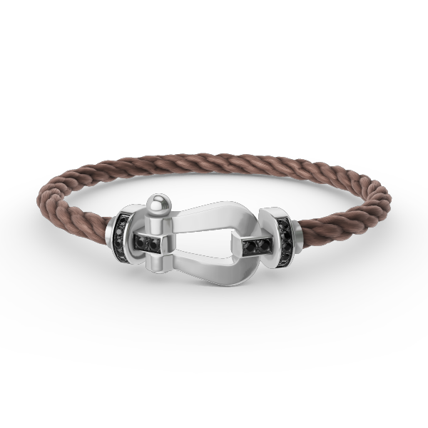 [Vintora]FORCE LARGE HORSESHOE BLACK DIAMOND BRACELET SILVER