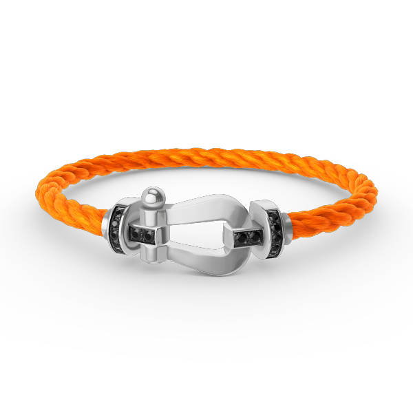 [Vintora]FORCE LARGE HORSESHOE BLACK DIAMOND BRACELET SILVER