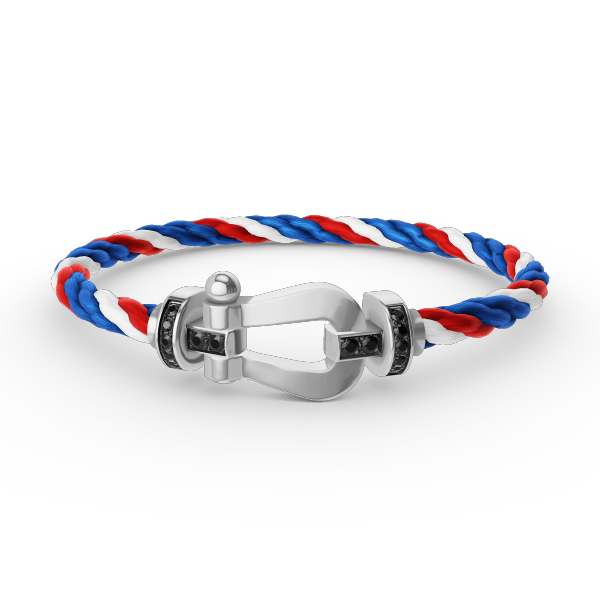 [Vintora]FORCE LARGE HORSESHOE BLACK DIAMOND BRACELET SILVER