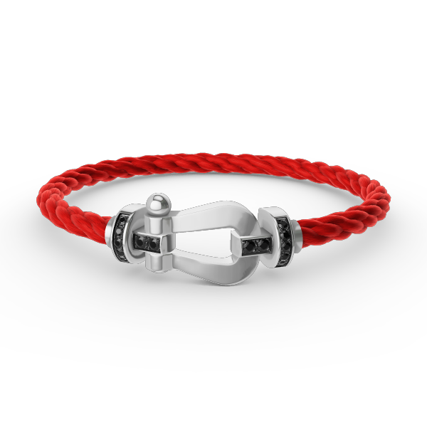 [Vintora]FORCE LARGE HORSESHOE BLACK DIAMOND BRACELET SILVER