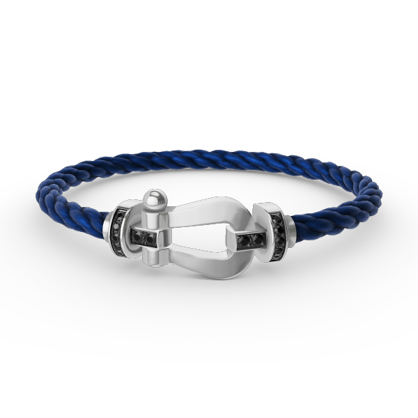 [Vintora]FORCE LARGE HORSESHOE BLACK DIAMOND BRACELET SILVER