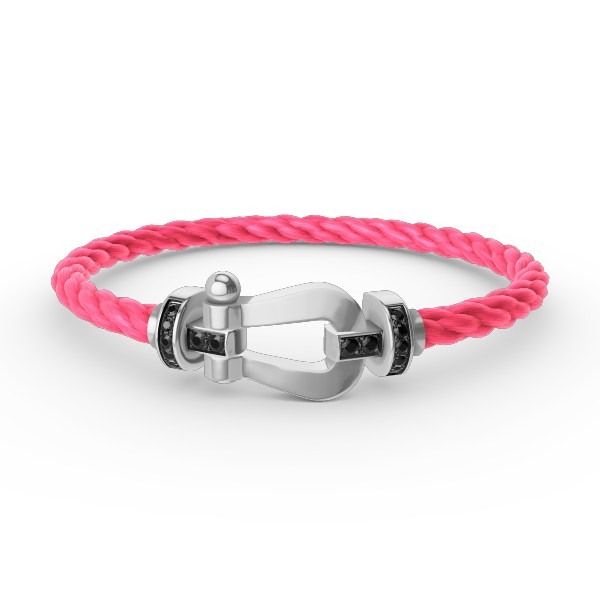 [Vintora]FORCE LARGE HORSESHOE BLACK DIAMOND BRACELET SILVER