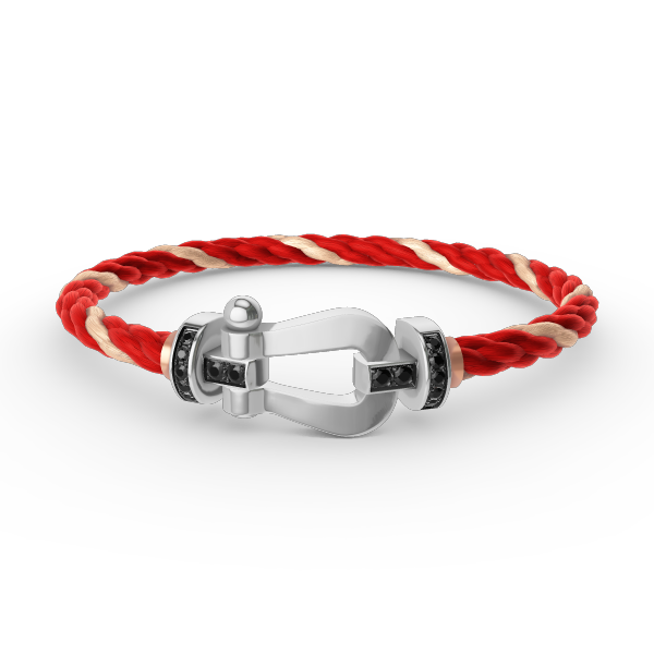 [Vintora]FORCE LARGE HORSESHOE BLACK DIAMOND BRACELET SILVER