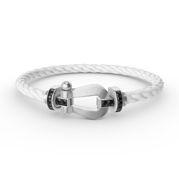 [Vintora]FORCE LARGE HORSESHOE BLACK DIAMOND BRACELET SILVER