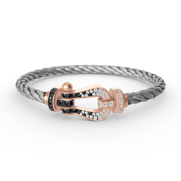 [Vintora]FORCE LARGE HORSESHOE BLACK WHITE DIAMOND BRACELET Vintora GOLD