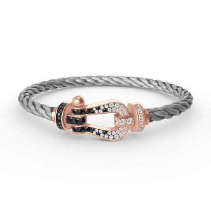 [Vintora]FORCE LARGE HORSESHOE BLACK WHITE DIAMOND BRACELET Vintora GOLD