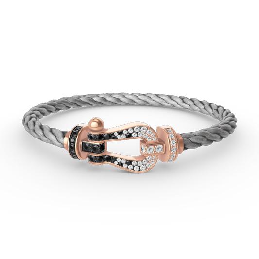[Vintora]FORCE LARGE HORSESHOE BLACK WHITE DIAMOND BRACELET Vintora GOLD